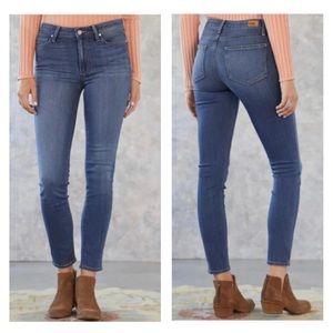Paige Hoxton High Rise Blue skinny crop roll up Denim Jeans Size 30